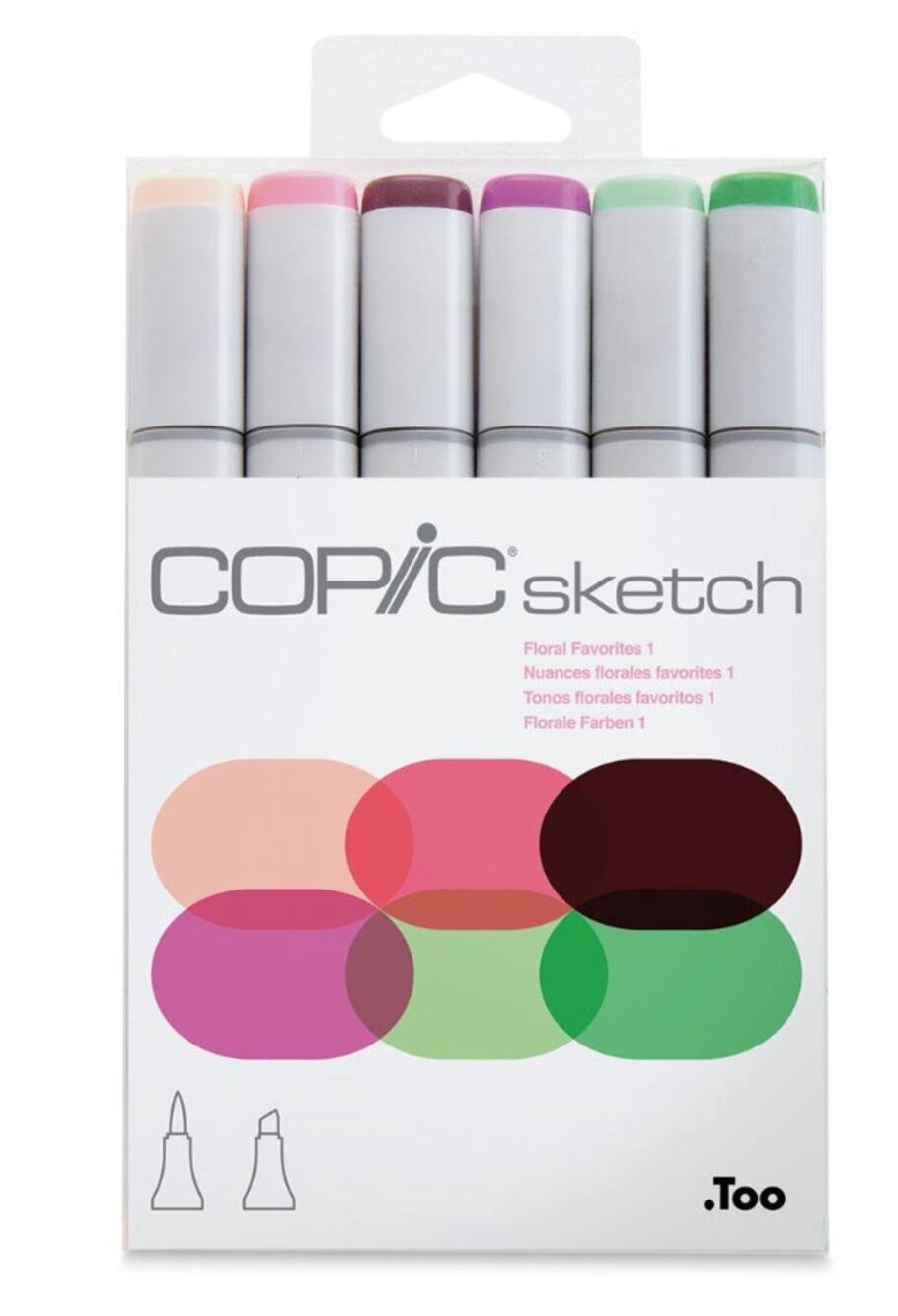 Copic Sketch Floral Favorites 1 6pc Alcohol Brush Markers NEW